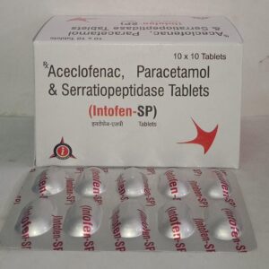 Aceclofenac, Paracetamol & Serratiopeptidase Tablets (Intofen-Sp)