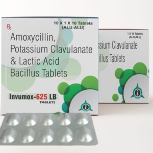 Amoxy+Clavulanic Acid+Lactobacillus Tablets (Invumox-625 Lb)