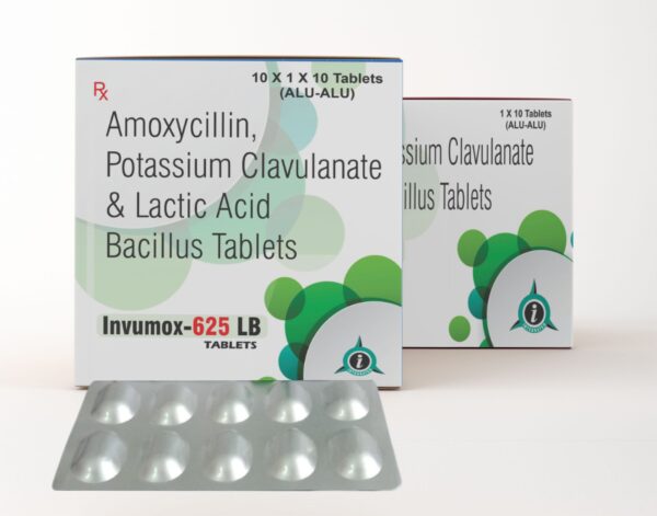 Amoxy+Clavulanic Acid+Lactobacillus Tablets (Invumox-625 Lb)
