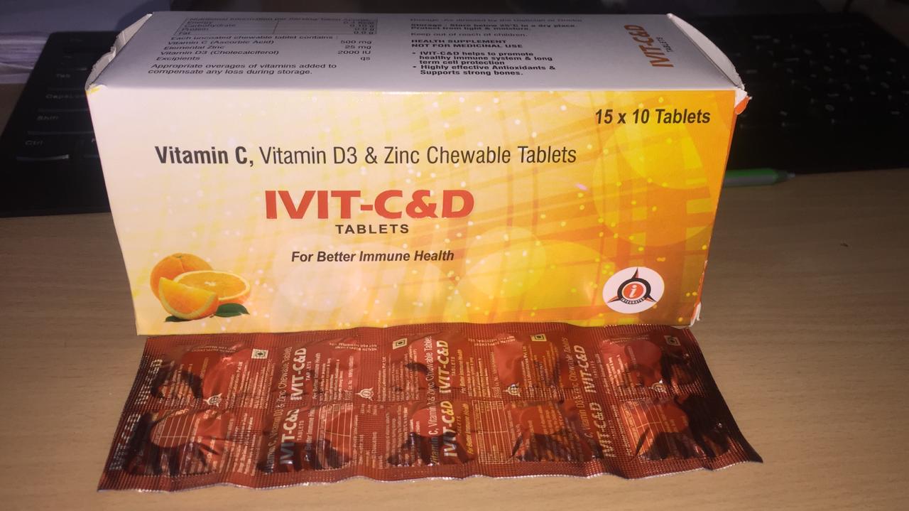 Ascorbic Acid Sodium Ascorbate Vitamin D3 Zinc Chewable Tablets Ivit C D Strip Integrated Laboratories Pvt Ltd