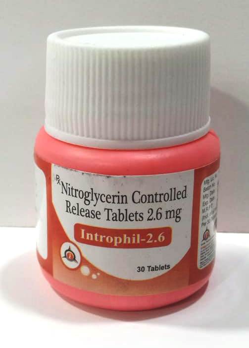 Nitroglycerine 2.6 mg tablet(Introphil-2.6)