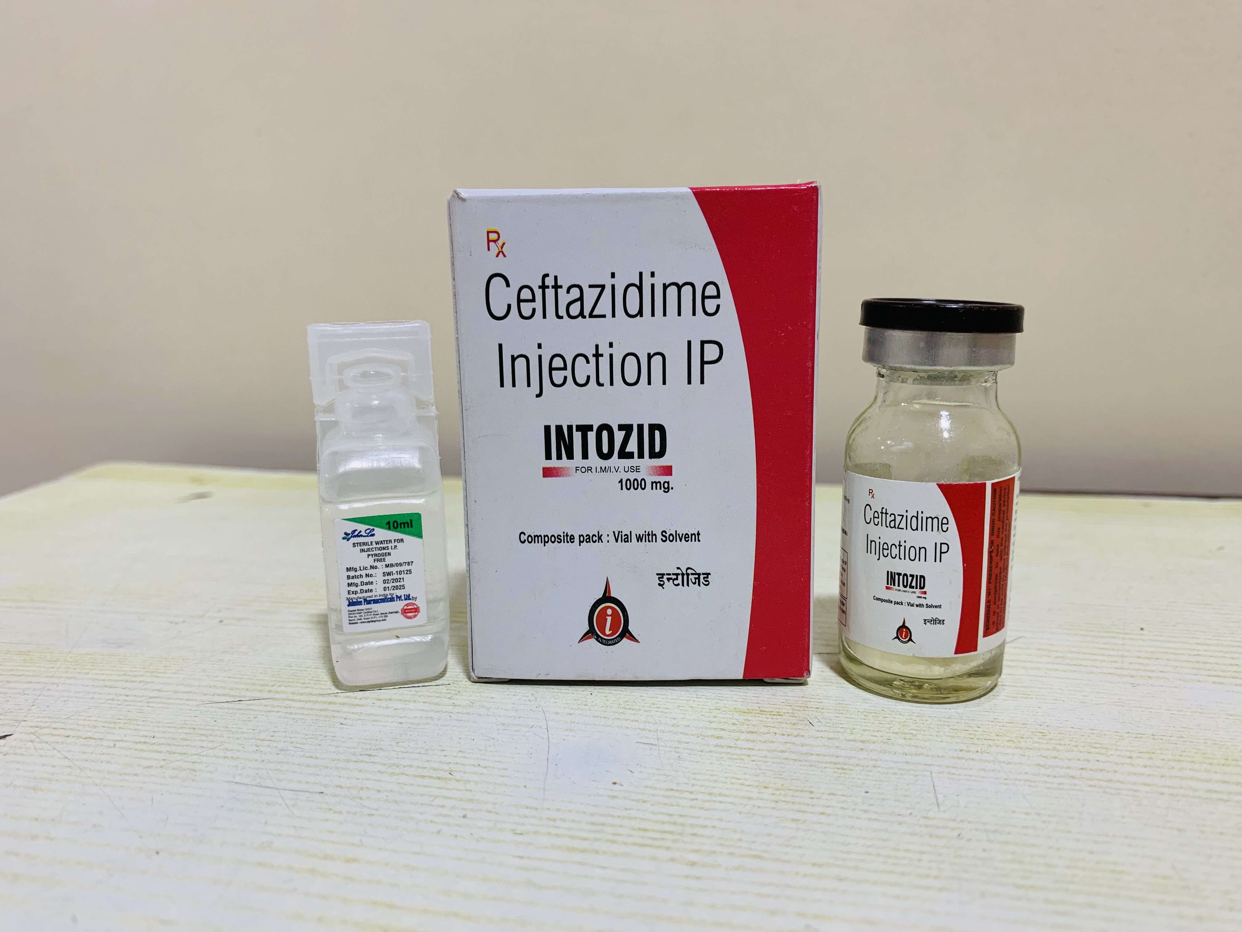 Ceftazidime Pentahydrate 1 GM Injection (Intozid-1000GM)