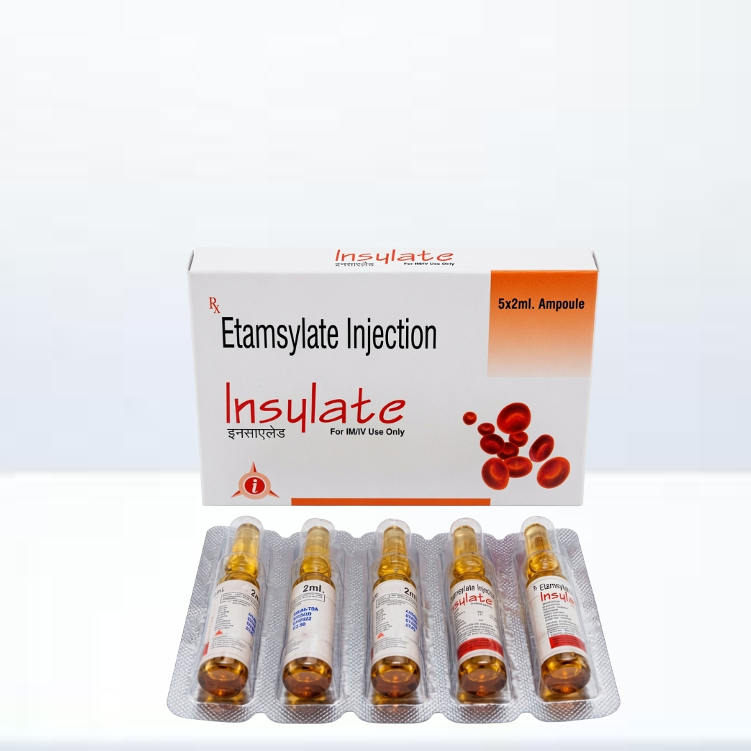 Vial and box of Insylate Ethamsylate Injection
