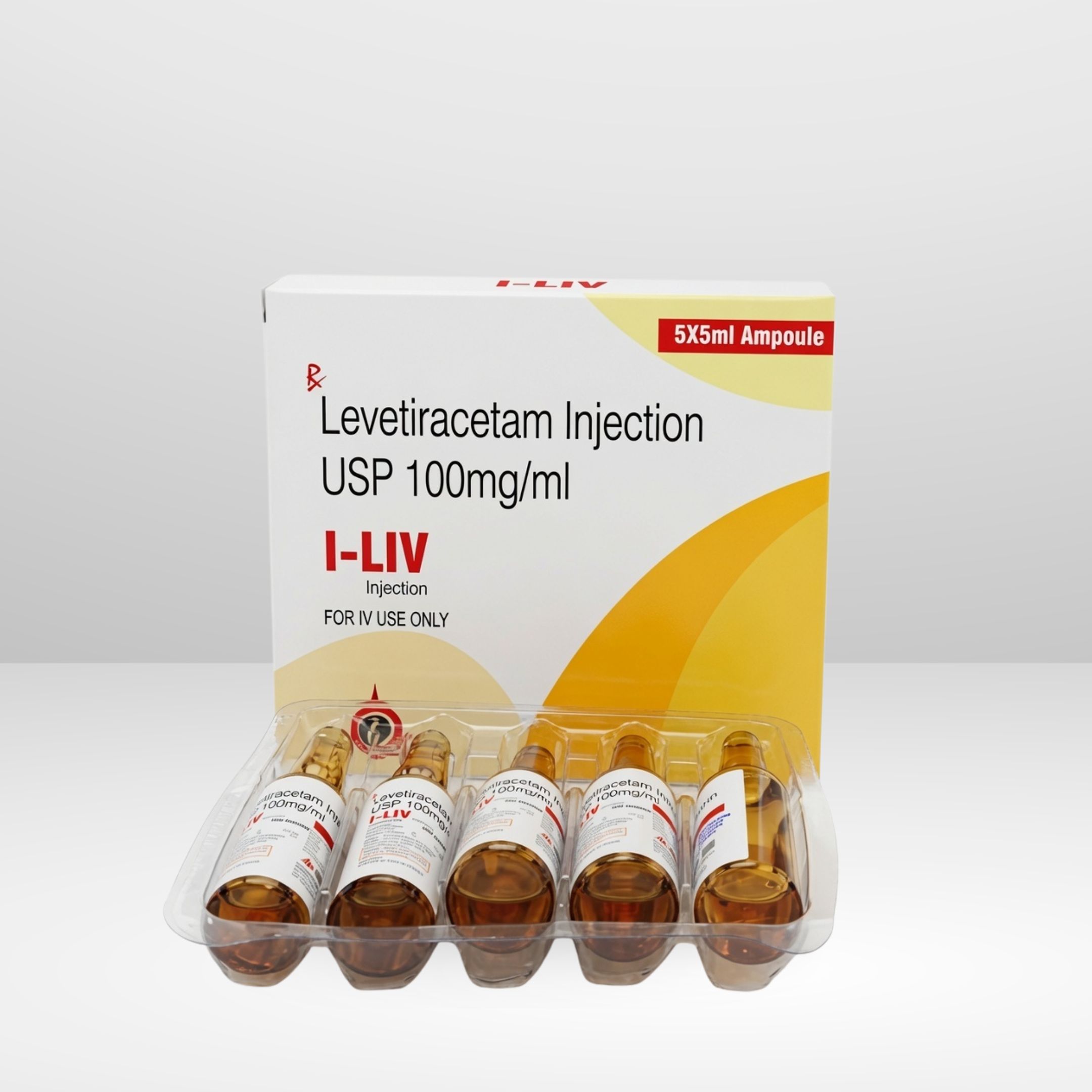 Levetiracetam 100mg tablet strip and box labeled I-LIV by Integrated Laboratories for pharmaceutical use