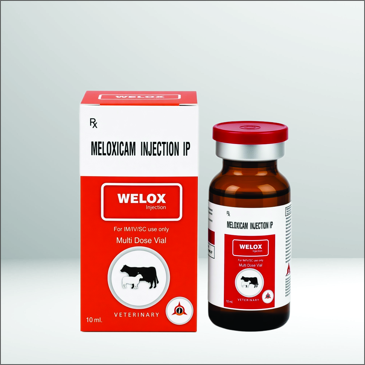 Vial and box of Welox Meloxicam Injection