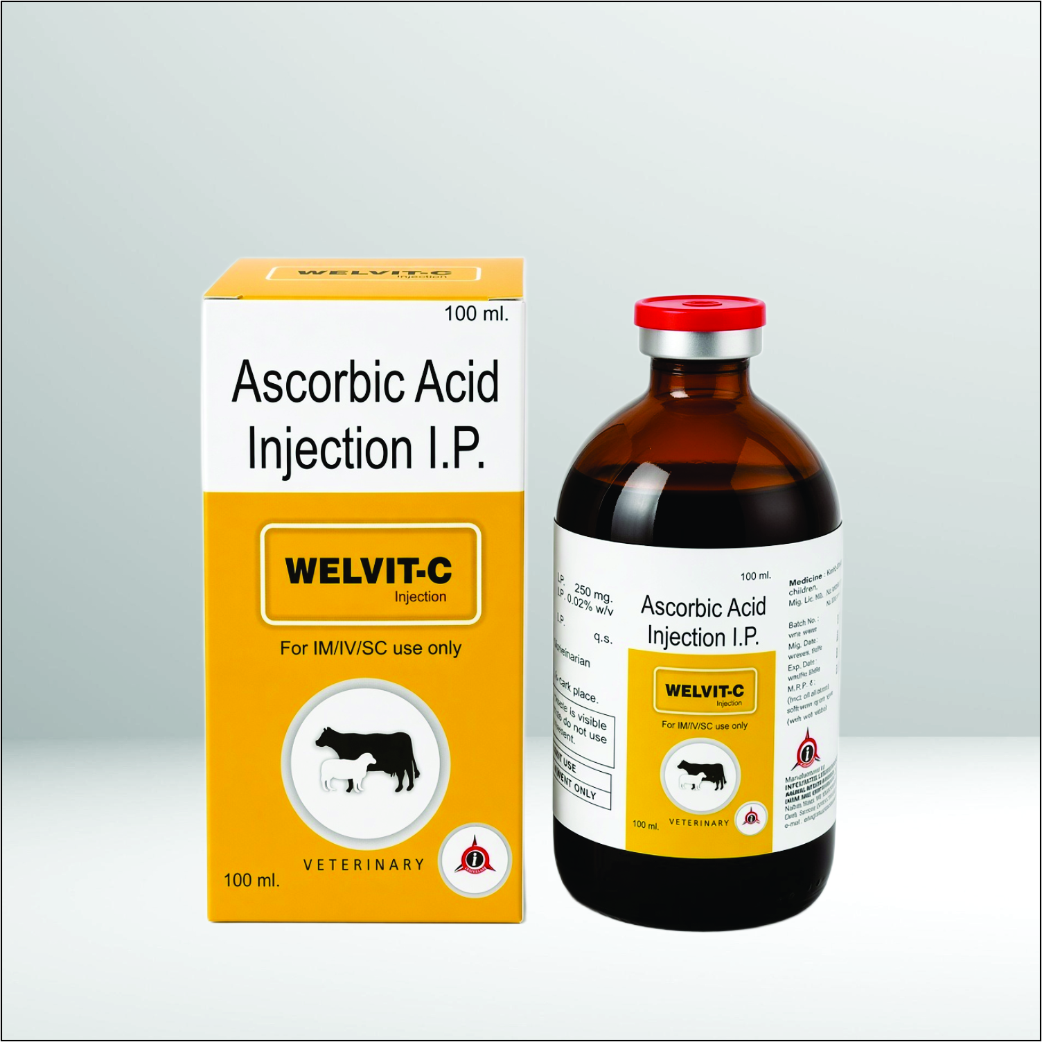 Vial and box of Welvit-C Ascorbic Acid Vitamin C Injection