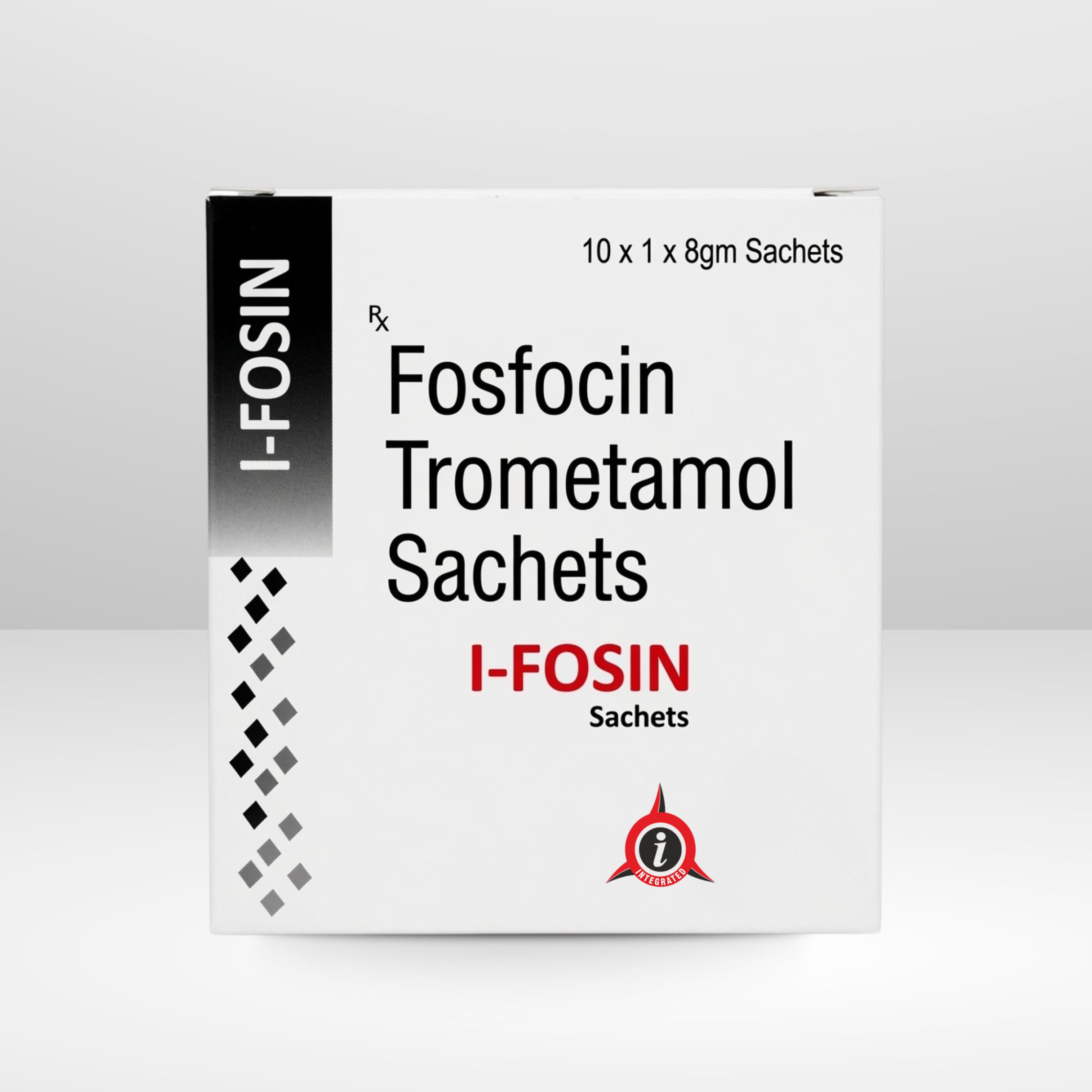 Pack and sachet of I-FOSIN Fosfomycin Trometamol Powder 3gm