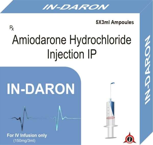 Amiodarone Hydrochloride Injection IP 150mg | IN-DARON 150mg/3ml